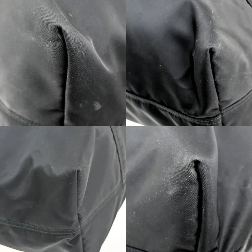 PRADA MILANO Etiquette Tote Bag Nylon Leather Black Italy 33CA290 - Picture 12 of 14